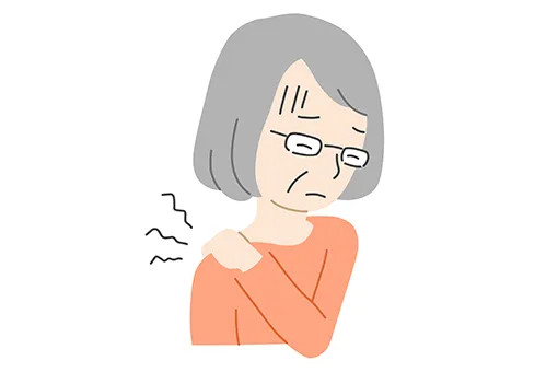 肩を痛めている女性のイラスト