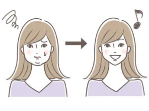 小顔になる女性
